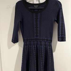 Nina Leonard Navy Blue Long Sleeve Dress